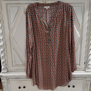 NWOT Umgee Tunic/Dress Orange w/Print Medium